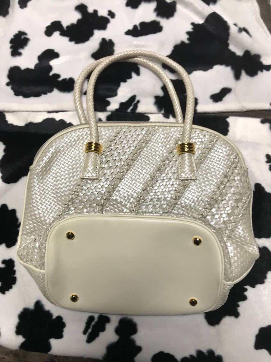 LaModa☆白色 革ハンドバッグ拍卖