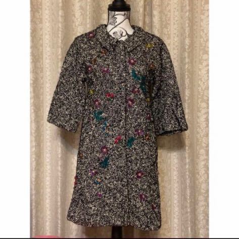 ミュベール ビジュー付きツィードコート拍卖