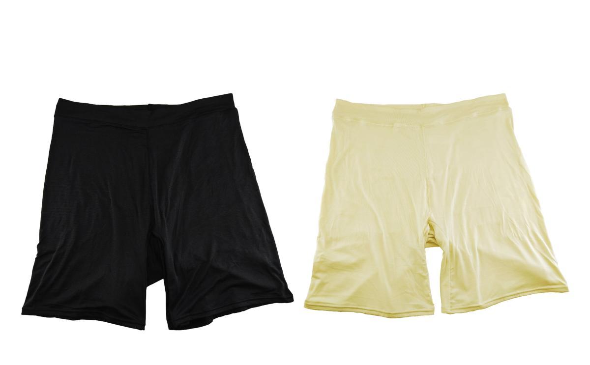 SI7781◇ 新品 プチパンツ 3分丈 ウエストゴム ゆったりサイズ 2枚セット 吸汗速乾 消臭 8Lサイズ ブラック ベージュ 送料350円拍卖