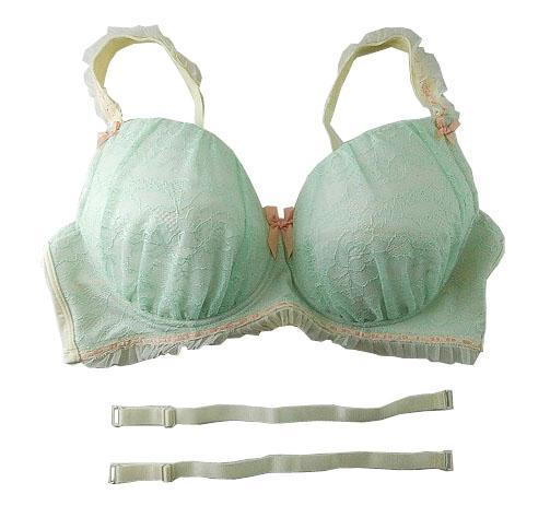 SI5743-6◇ 新品 ブラジャー 替えストラップ付 肩ひも調節可 肩紐取り外し可 E95サイズ ミントグリーン/ クリーム/ ピンク/ 他 送料350円拍卖