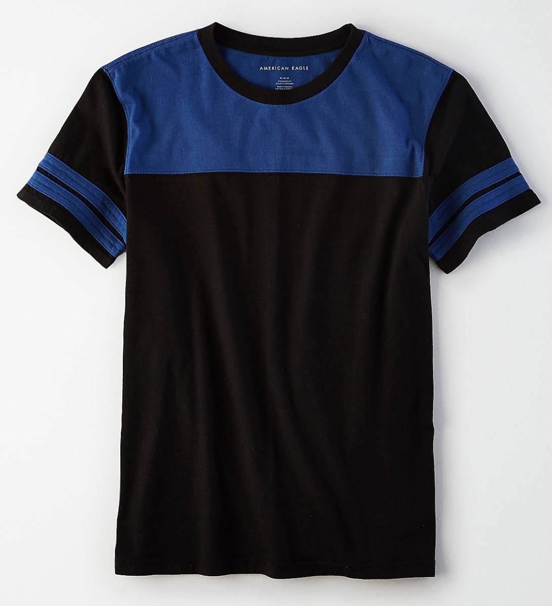セール! 正規品 本物 新品 アメリカンイーグル 上品 クルーネック Tシャツ 高級感あり AMERICAN EAGLE クールな 切り替えし XS ( S拍卖