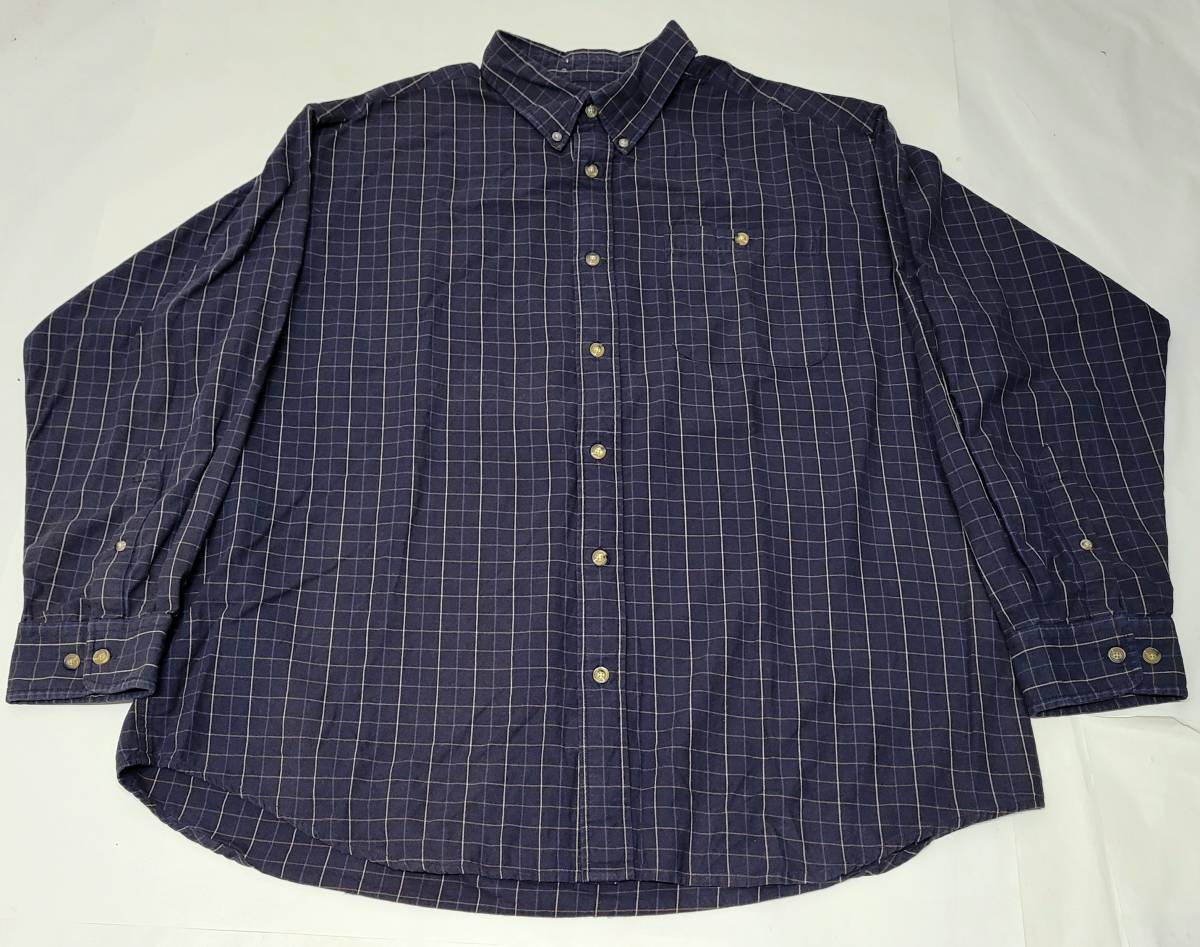 美品 90s~ ORVIS 長袖シャツ navy チェック柄 XLサイズ 程度 オービス 紺 コットン アウトドア 90年代 ビンテージ拍卖