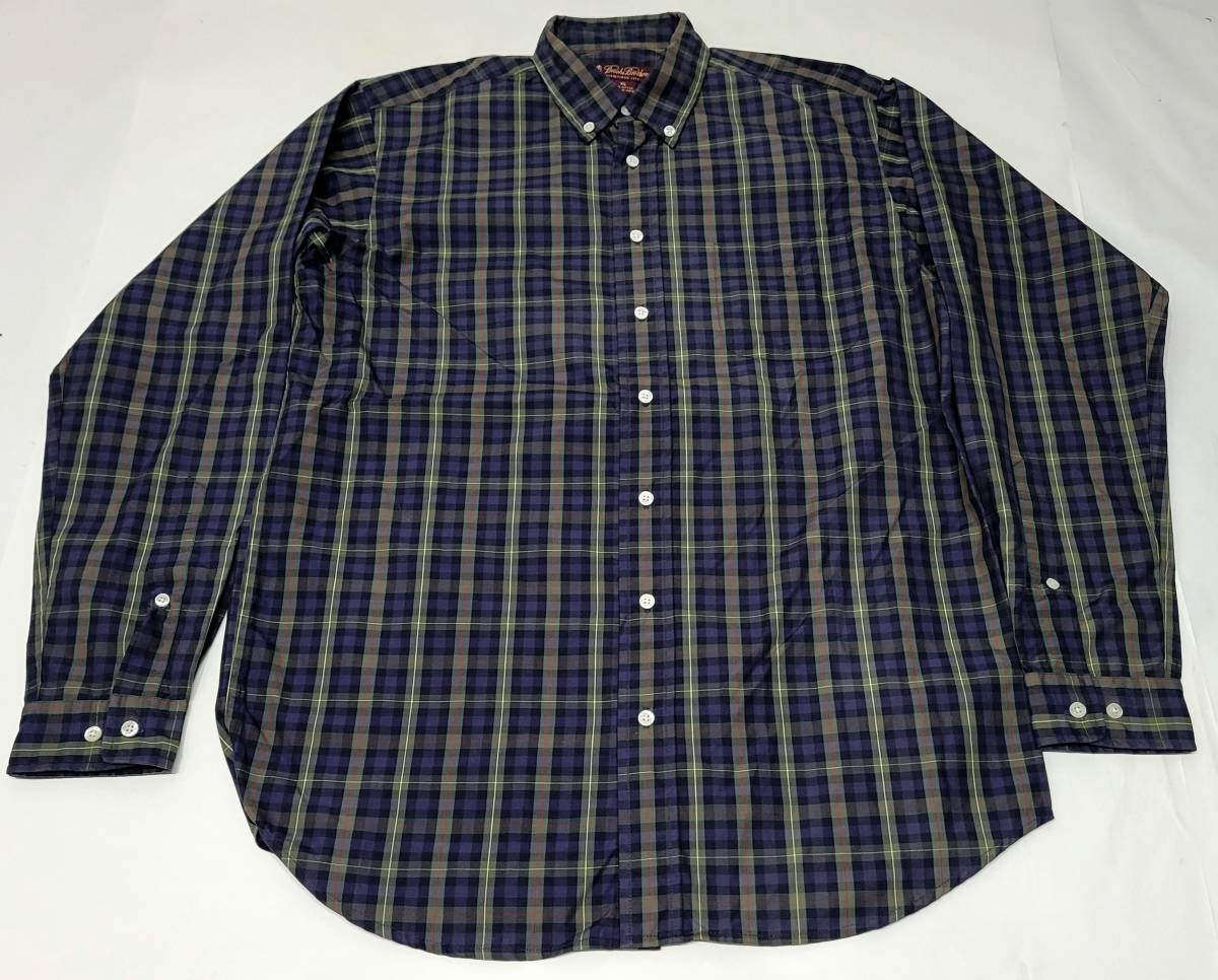 美品 90s~ BrooksBrothers 長袖シャツ XL ブルックスブラザース チェック柄 90年代 NAVY 紺 コットン拍卖