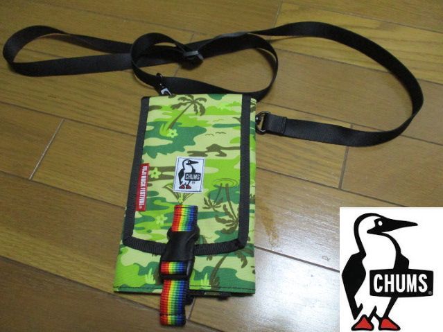 激レア! chums FUJI ROCK GAN BAN コラボ パスケース 迷彩 カモフラ チャムス拍卖