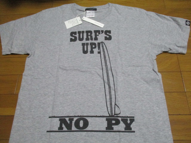 激レア! タグ付 新品 OVER THE STRIPES グレー Tシャツ Lサイズ SURF UP 背ロゴ拍卖
