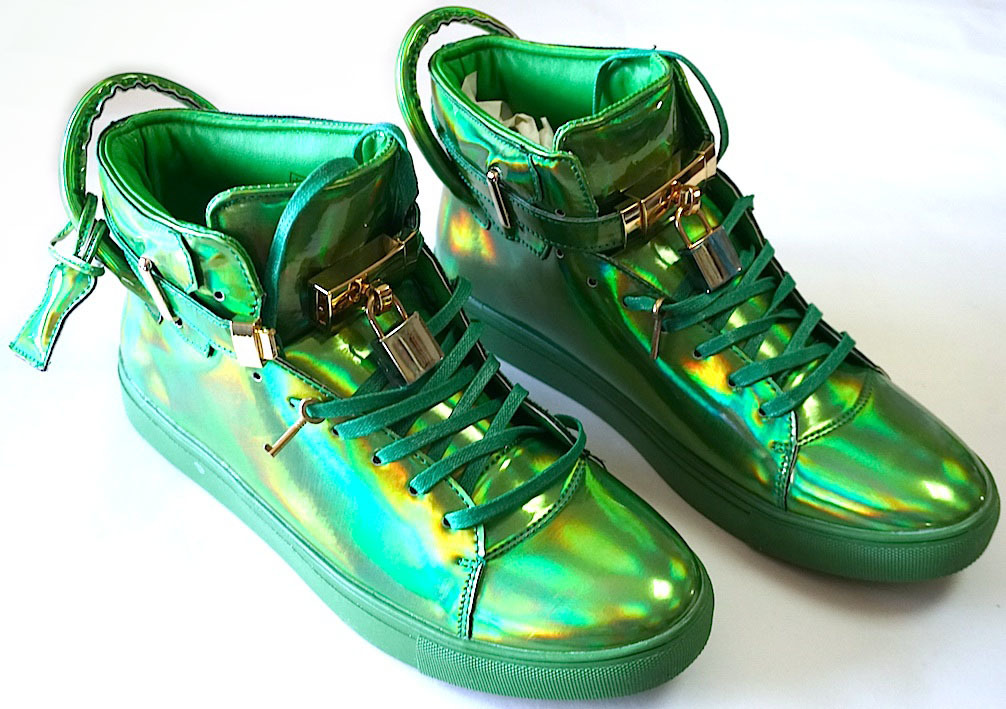 ★珍・グリッター!・AURELIO GARCIA ENCORE・鍵付きスニーカー・メタリック・ホログラム・ラッパー・ダンサー・セレブ・29cm・即決!拍卖