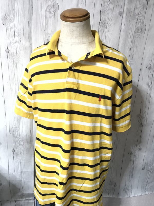 激レア・RALPH LAUREN/ラルフローレン【定番】ボーダーポロシャツ 黄色 希少モデル拍卖