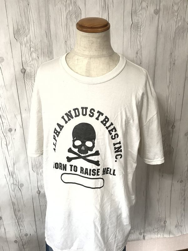 激レア・Alpha/アルファ BORN TO RAISE HELL スカルロゴTシャツ 2XL 希少モデル拍卖
