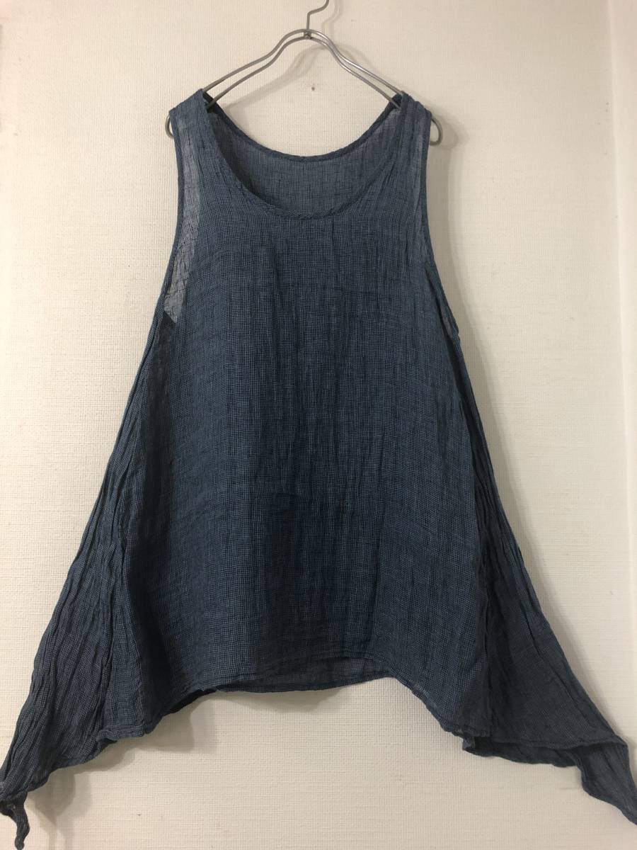 ネストローブ nest Robe 楊柳 リネン ゆったり ノースリーブ トップス ブラウス Aライン 麻 100% 日本製拍卖