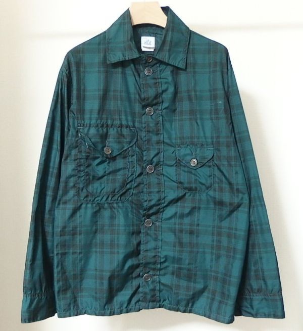 POST O'ALLS OVERALLS ポスト オーバーオールズ C-POST-R NYLON TAFFETTA BLACKWATCH ナイロン シャツ S アメリカ製拍卖