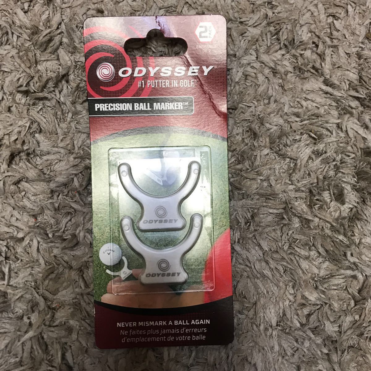 超お値打ち出品 日本未発売品 ODYSSEY アライメントボールマーカー 2ケセット 新品未使用品拍卖