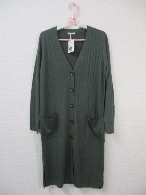 ★値下げ★ウィーバー Weaver レディース カーディガン ロング丈 グリーン Mサイズ拍卖
