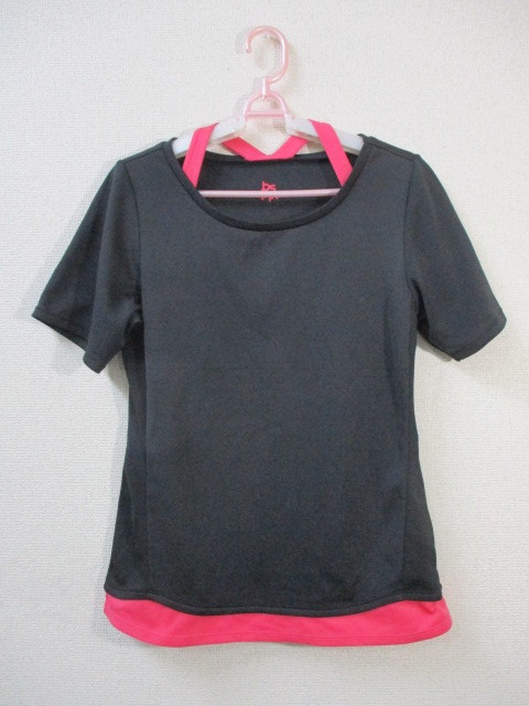 【値下げ】bspix ビースピックス レディース Tシャツ ブラック・ピンク Mサイズ bspix033JU拍卖
