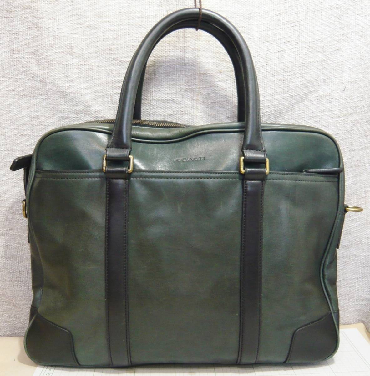 【人気】 COACH コーチ 71012 オールレザー ビジネスバッグ ブリーフケース 書類鞄 A4収納 拍卖