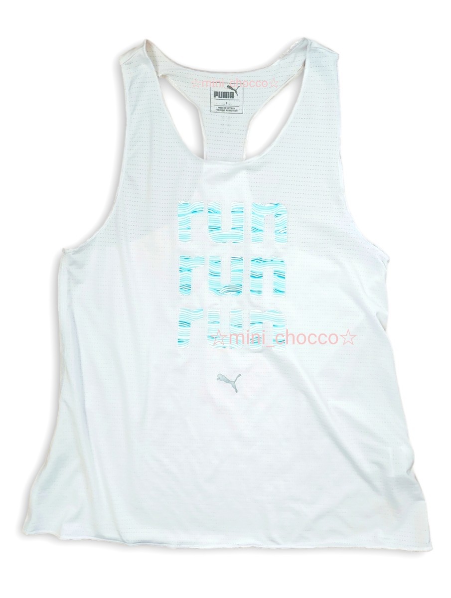 ☆PUMA ランニング タンクトップ S☆送料230円☆プーマ シングレット run ロゴ 可愛い ヨガ ピラティス ダンス スポーツ ウェア 白 軽量拍卖