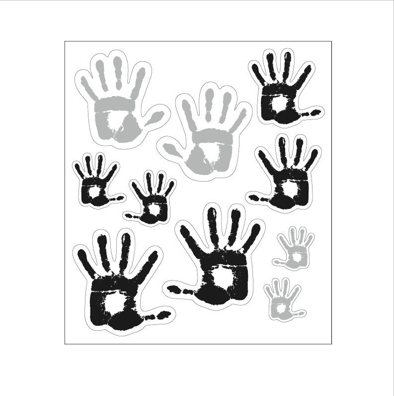 (透明)手跡ステッカー Aタイプ ミックス 車 自動車 バイク スーツケース ホラー 傷隠し拍卖