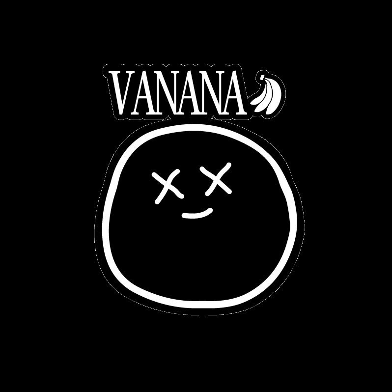 VANANA ワンポイントステッカー ブラック ロゴ 6.5cm バンド ギター ロック ヘルメット スケートボード スマホ パソコン iPad グランジ拍卖