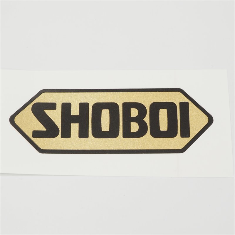 ゴールド 面白ステッカー 1枚 SHOBOI しょぼい(´・ω・`) パロディ ヘルメット カスタム おもしろ拍卖