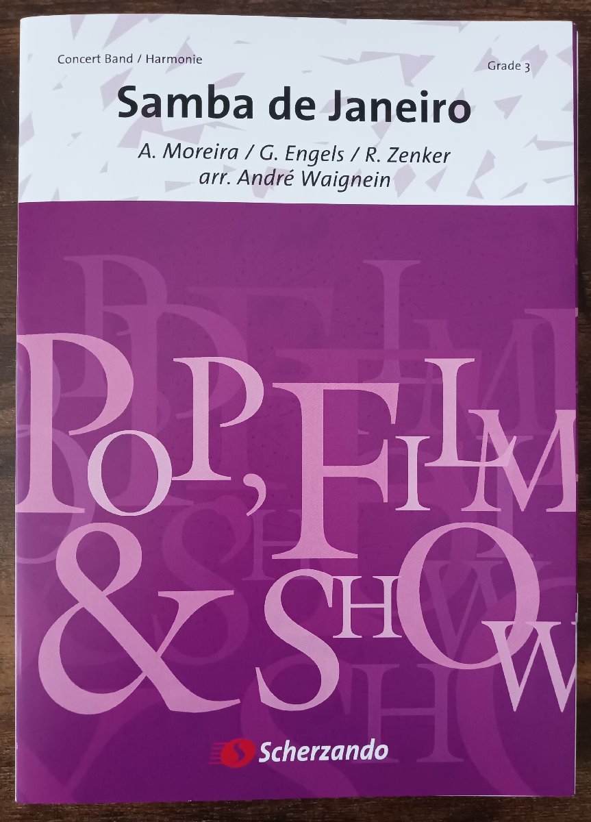 送料無料 吹奏楽楽譜 アンドレ・ウェニャン編:サンバ・デ・ジャネイロ 試聴可 スコア・パート譜セット拍卖