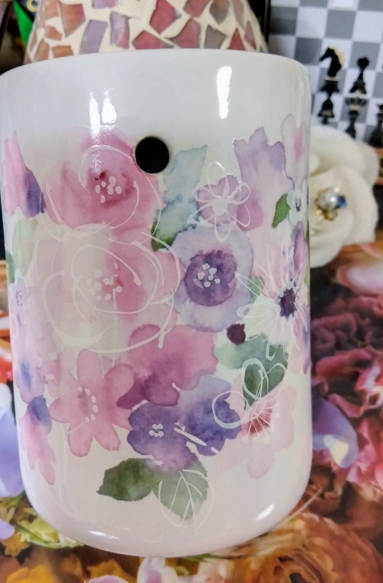 値下げ可愛い!■ 有田焼 フラワー柄 お香立て 線香立て 花柄が素敵!日本製 未使用(買ったばかり)リラクゼーション!ピンク恋愛運UP拍卖