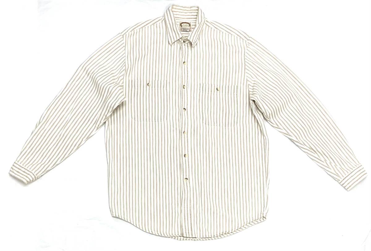 80s USA製 バナナリパブリック BANANA REPUBLIC ストライプ シャツ L拍卖