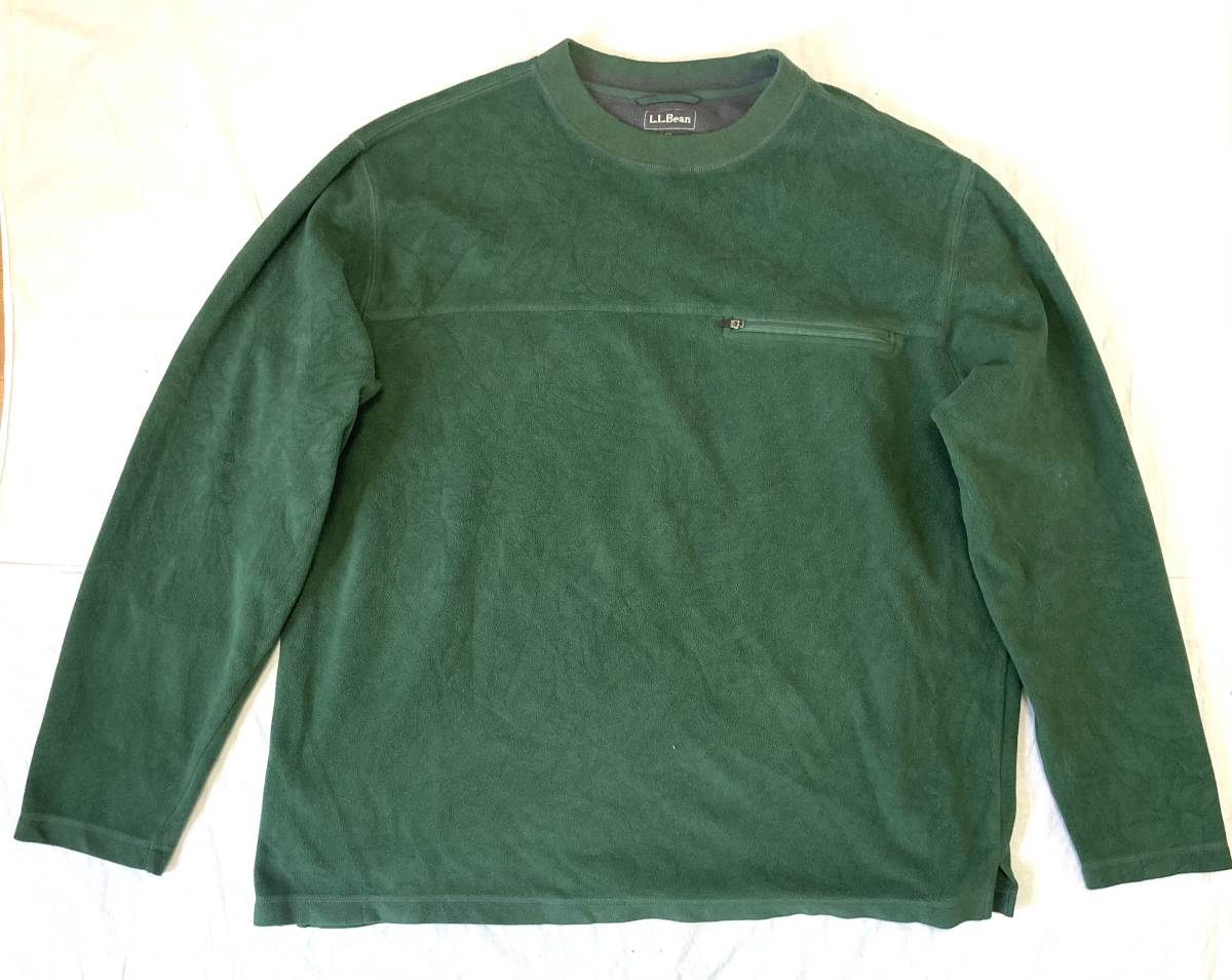 00s L.L.Bean フリース カットソー XL 緑 LLビーン アウトドア ロンT拍卖