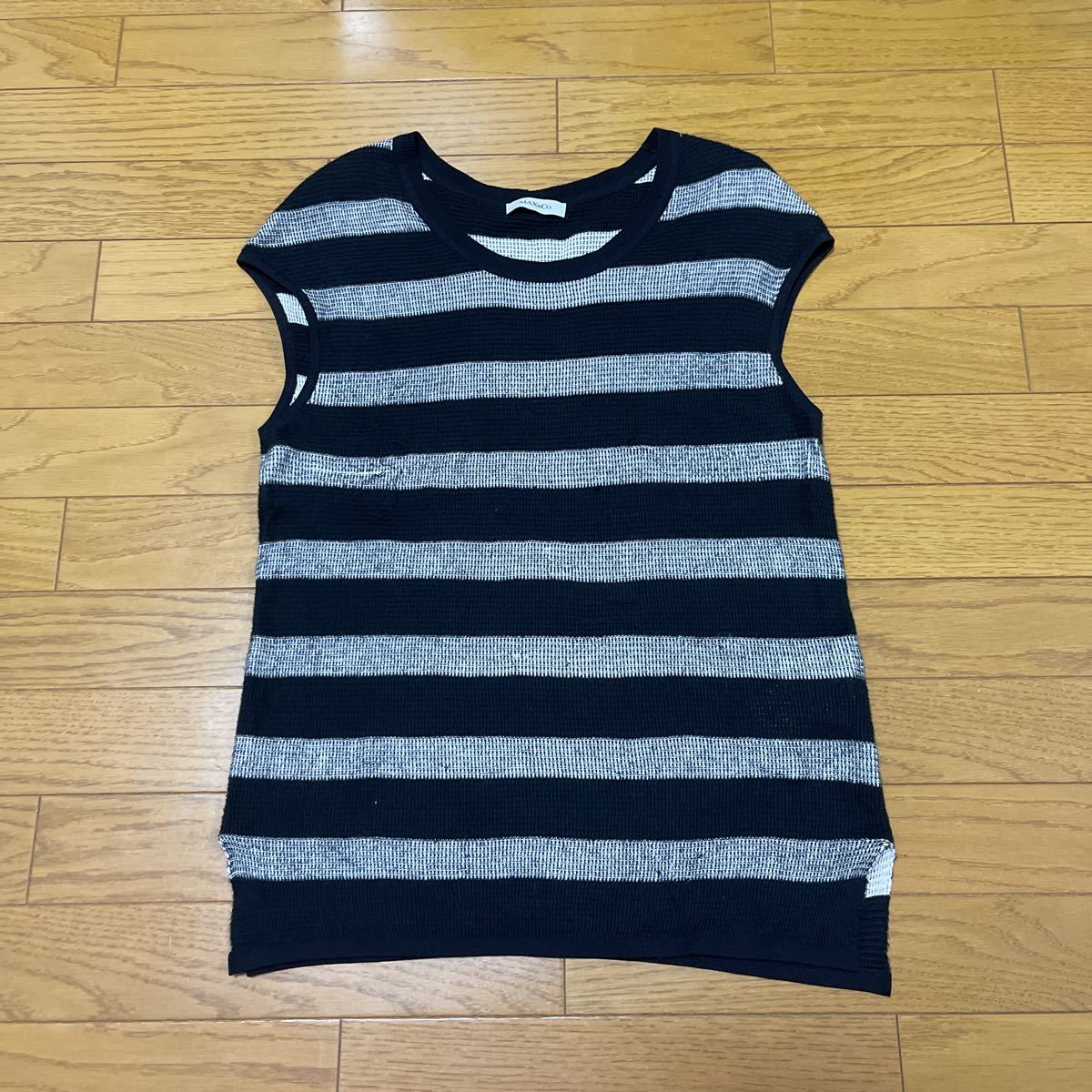 MAX&Co. マックスアンドコー ボーダー ノースリーブ ニット サイズL拍卖