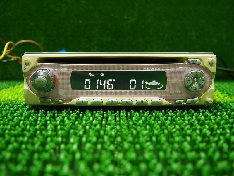 『psi』 JVC KD-C222 1DINサイズ CDレシーバー 動作確認済 スズキ・ホンダ用変換カプラー付き拍卖