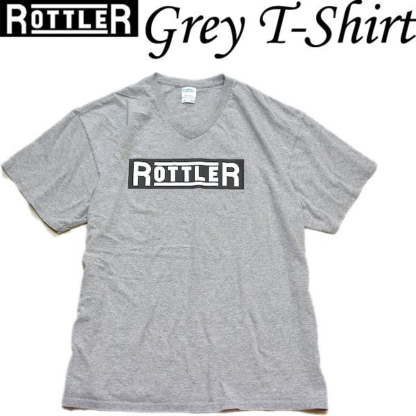 1点物◆ROTTLER企業VネックグレープリントTシャツ古着メンズXLレディースOKアメカジ90sストリート/スポーツブランド灰ビッグサイズ559349拍卖