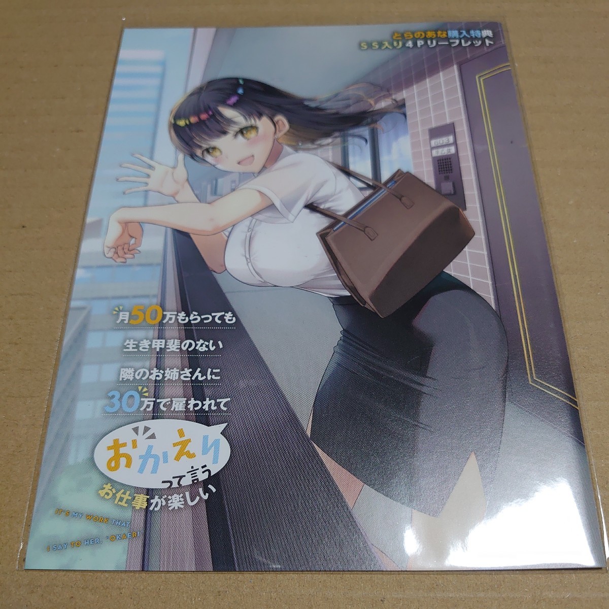 月50万もらっても 生き甲斐のない隣のお姉さんに30万で雇われて 3巻 とらのあな購入特典 SS入り4Pリーフレット アサヒナヒカゲ拍卖