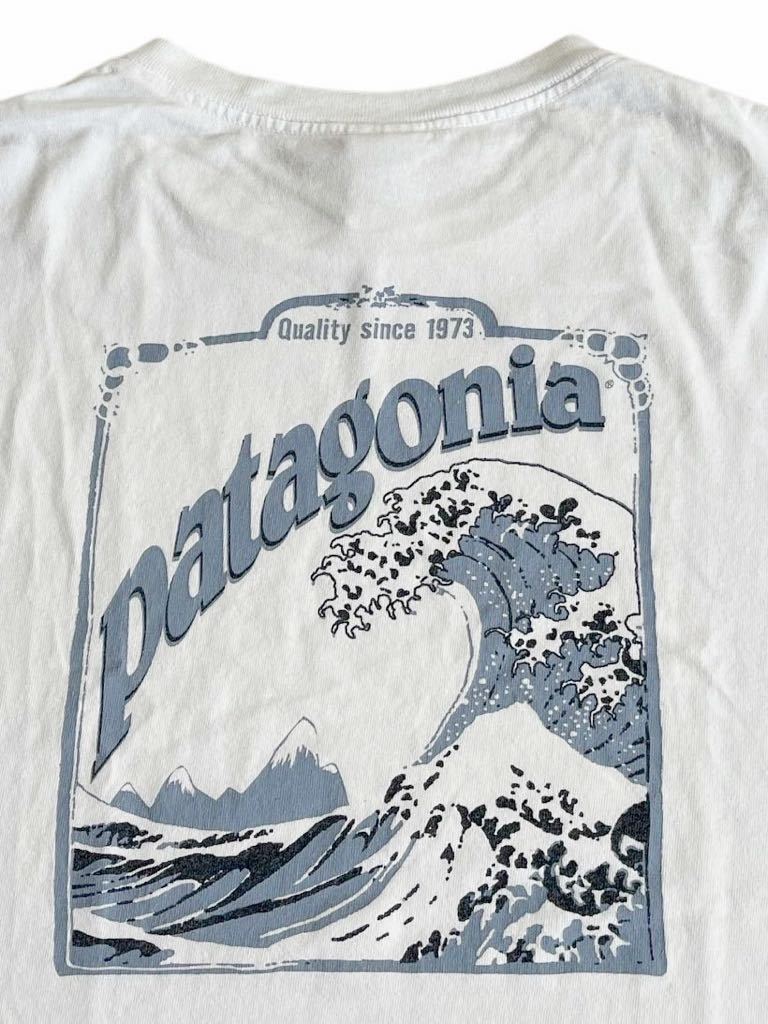 ★★★vintage us製 白タグ patagonia パタゴニア 北斎WAVE 版画ロゴ Tシャツ サイズS 白★★★拍卖