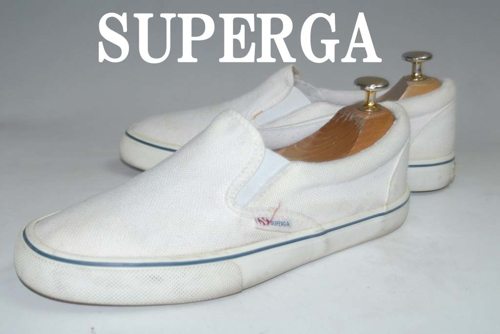 ★DSC2324★驚愕の1000円完全売り切り!SUPERGA◆白/ロー/スリッポン/23.5㎝/良品/口コミ高評価!存在感抜群!永遠の王道モデル!人気再熱拍卖