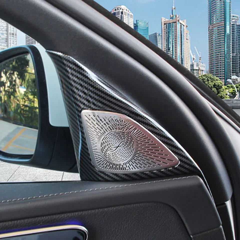 スポーティ全開♪ カーボン ルック Aピラー スピーカー パネル カバー メルセデス ベンツ W206 S206 C220d Cクラス オールテレイン拍卖
