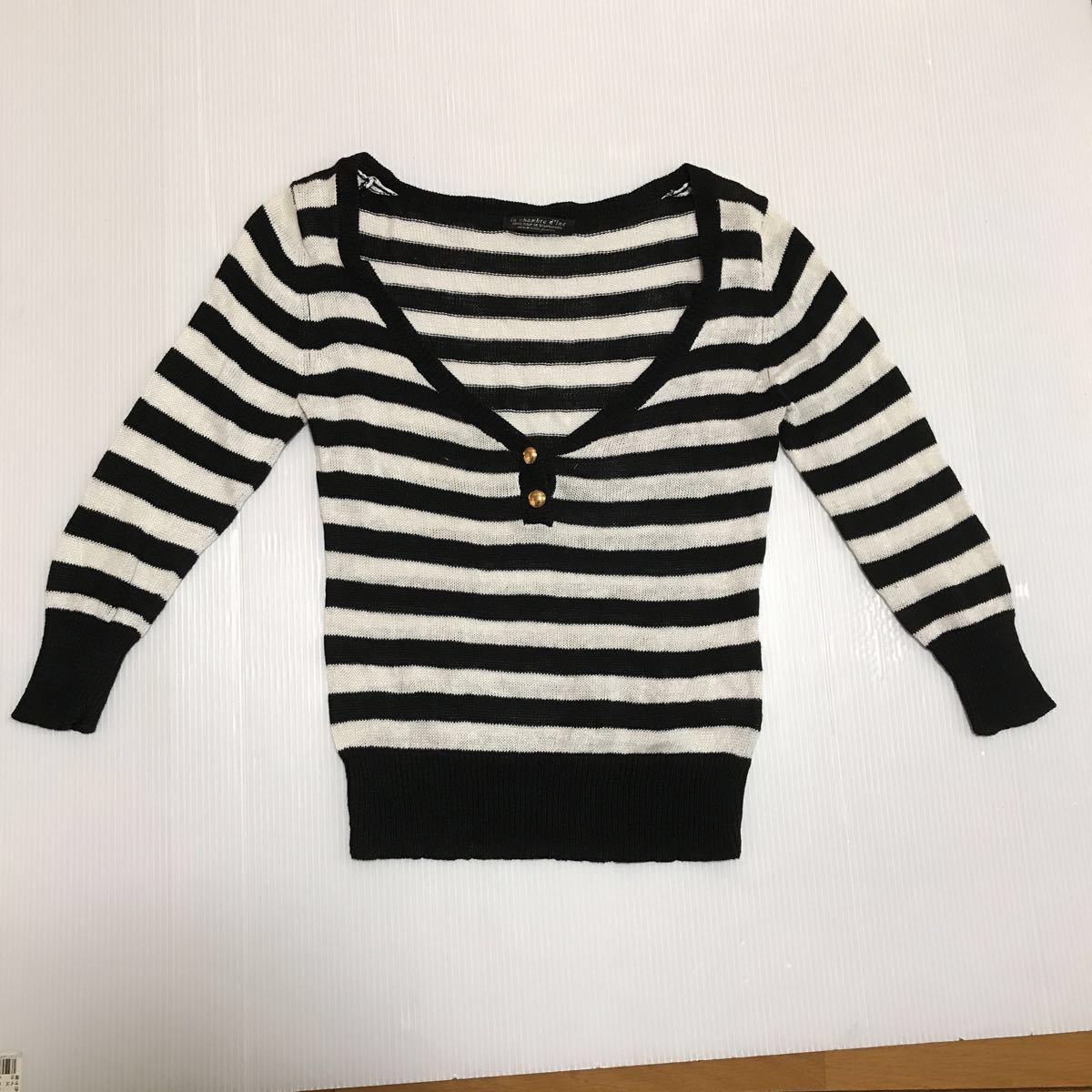 ■la chambre d'ine ラシャンブルド(株)フランドル 綿ニットボーダー拍卖