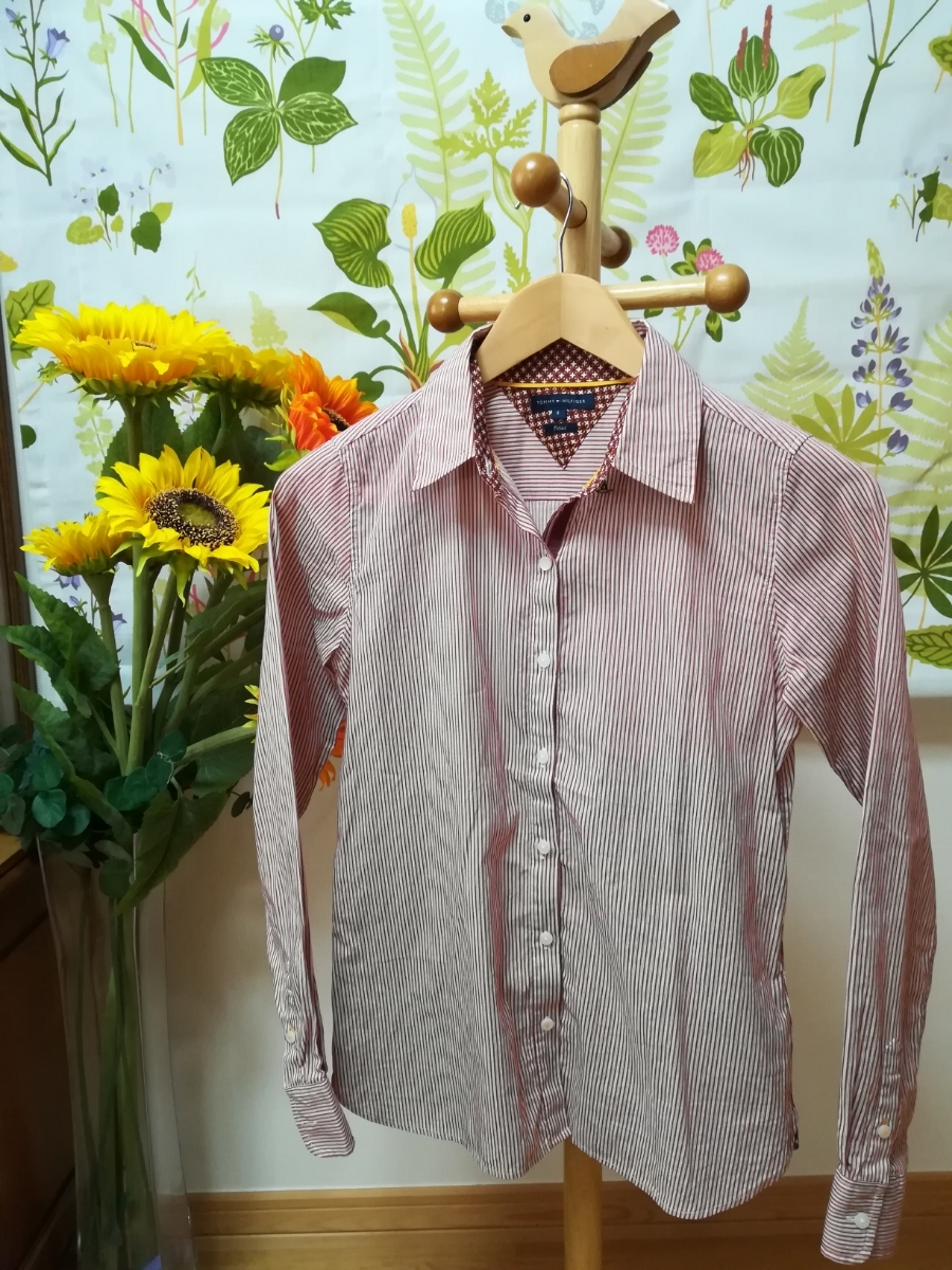TOMMY HILFIGER トミーヒルフィガー 茶色の長袖シャツレディースS拍卖
