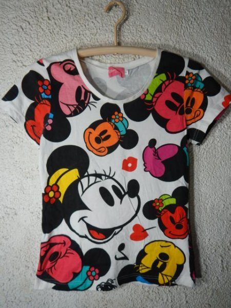 to6699 DISNEY 東京 ディズニー リゾート レディース 半袖 ミニー マウス 総柄 デザイン tシャツ 人気 送料格安拍卖