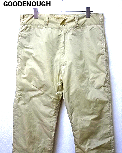 M【GOODENOUGH RIPSTOP NYLON PANTS BEIGE グッドイナフ リップストップ ナイロンパンツ ベージュ 90's】拍卖