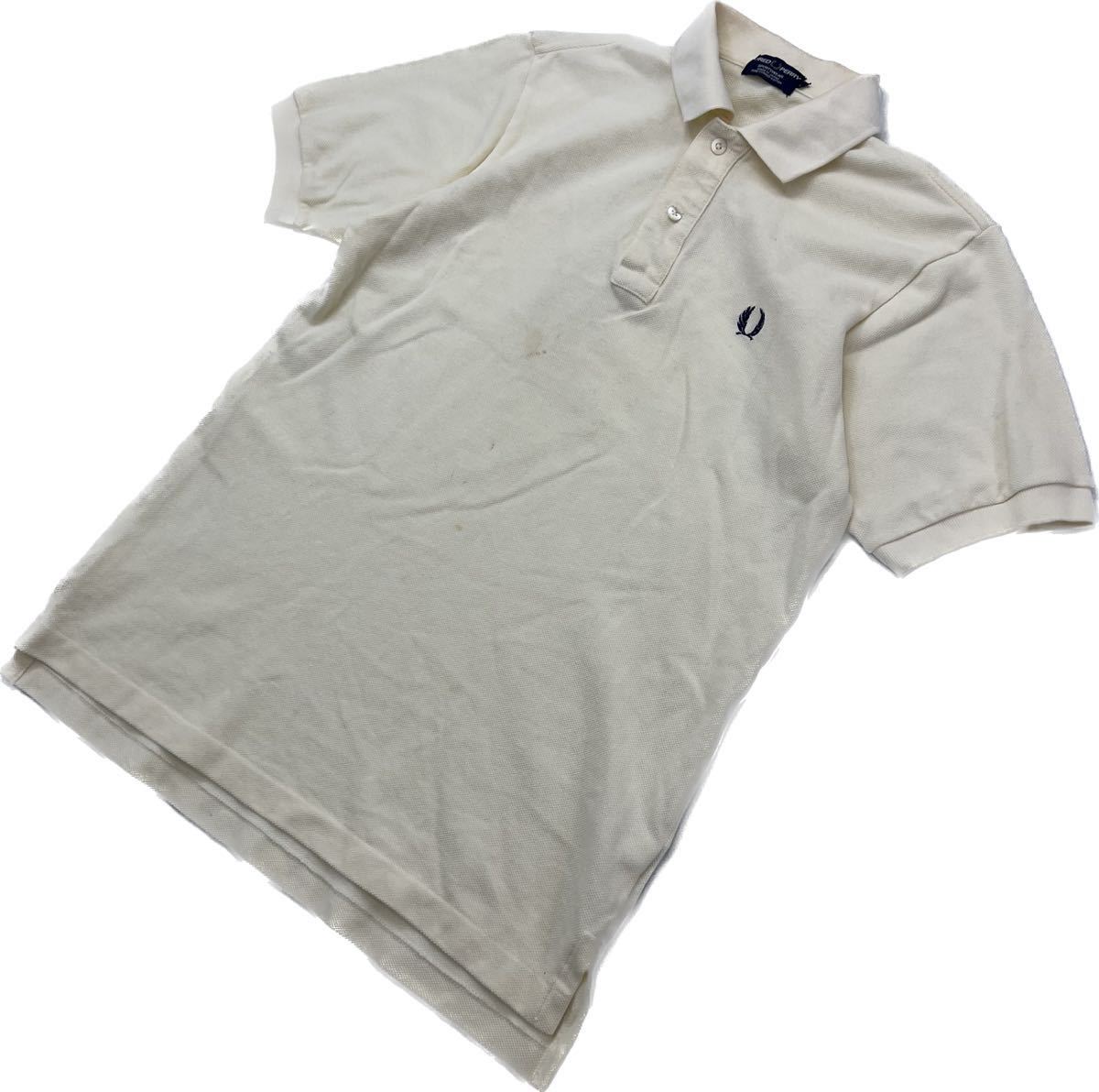 FRED PERRY ☆ 春夏 ベーシック 定番 半袖 鹿の子 ポロシャツ ベージュ L アメカジ スポーツ ストリート UK 古着 フレッドペリー■BD220拍卖