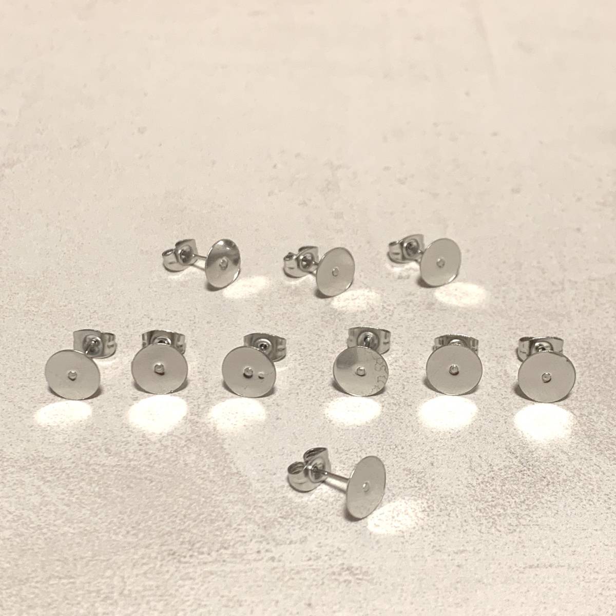 SUS304 ステンレス フラットラウンド 8mm ピアス 10個拍卖