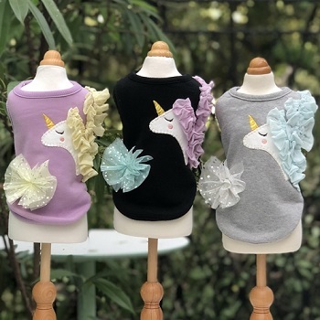 新品★ペット服★GODPIVA★ユニコーンタンクトップ★ラベンダー★M★胴回り43cm★犬雑貨拍卖