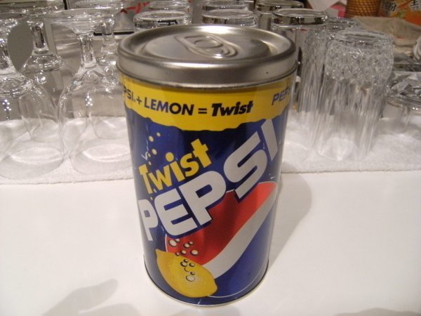 非売品★アメリカ物 USA 当時物★PEPSI LEMON TWIST 缶箱 BIG缶 入れ物 小物入れ 空き缶 ペプシマン★コカコーラ ボックス 炭酸飲料拍卖
