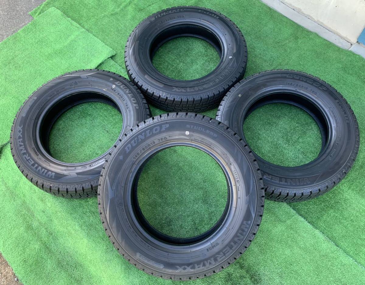 DUNLOP WINTER MAXX 145/80R13 スタッドレスタイヤ4本セット★ N-BOX タント ワゴンR モコ等拍卖