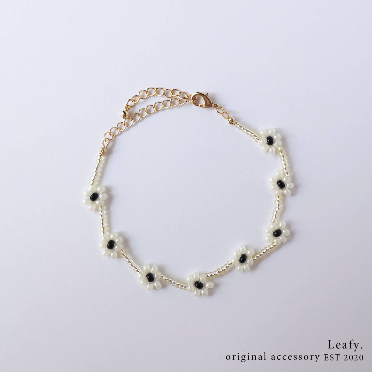 yellow & flower ビーズブレスレット ビーズアクセサリー イエロー 花 フラワー 黄色拍卖