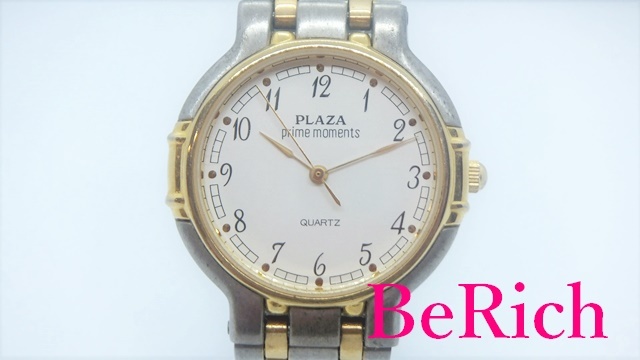 プラザ Plaza レディース 腕時計 PL717-H 白 ホワイト 文字盤 SS コンビ アナログ クォーツ ウォッチ 【中古】 ht3781拍卖