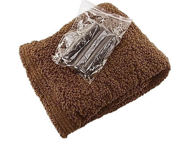 一体型 ソファーカバー ポコポコ素材 ジャガード織り 綿混素材 Mサイズ 2人掛け ブラウン拍卖