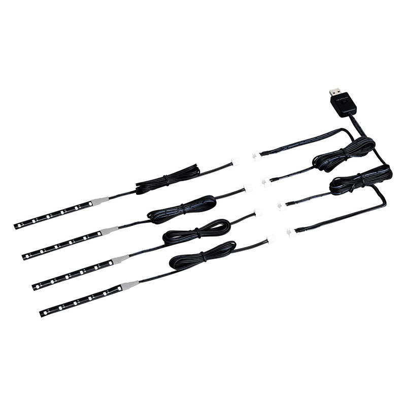 USBブラックライトLEDイルミ4 車内 ドレスアップ LEDテープ 曲面対応 フレキシブル イルミネーション セイワ/SEIWA F343拍卖