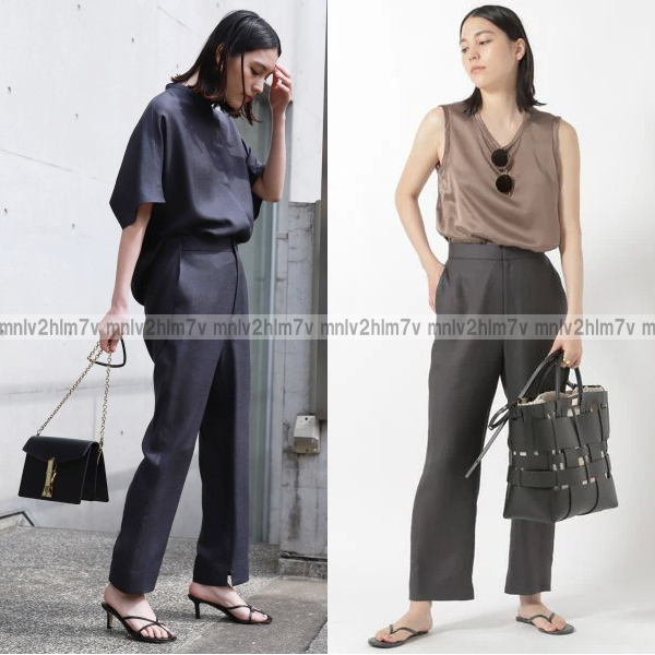 定25300円【Chaos カオス】人気 アイアススリムパンツ リネンライク ノータックパンツ イージーパンツ ウエストゴム 麻 グレー拍卖