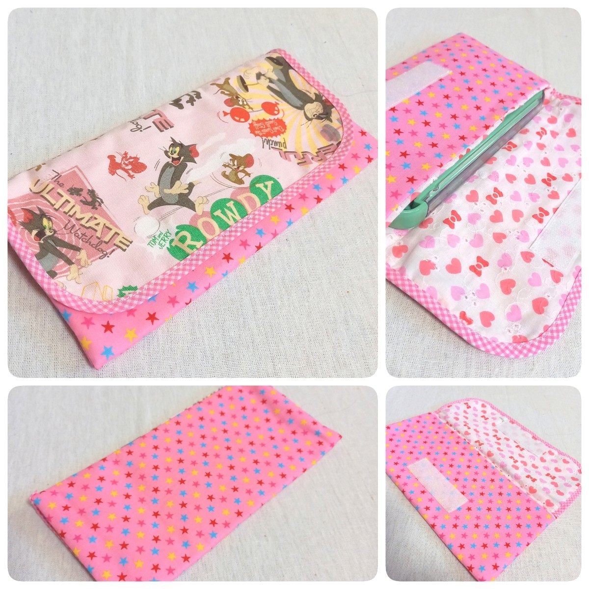 訳ありセール☆手作り☆トリオセットケース☆トムとジェリー☆ピンクスター拍卖