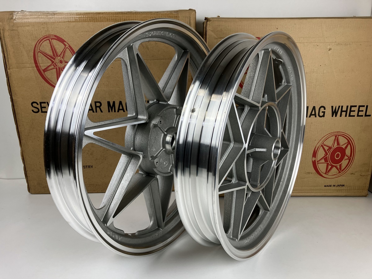 セブンスターマグホイール XL 19” 18" FRセット ショベルスポーツ/アイアン/ハーレー/チョッパー/NOS/当時もの拍卖