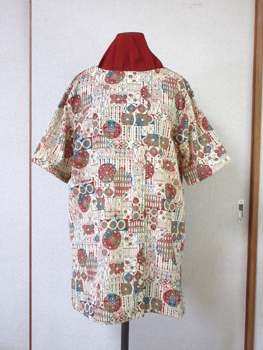 着物リメイク チュニック 幾何学模様 ハンドメイド拍卖